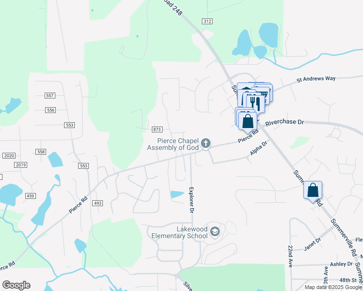 map of restaurants, bars, coffee shops, grocery stores, and more near 57 Lee Road 2169 in Phenix City