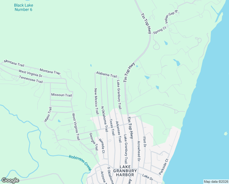 map of restaurants, bars, coffee shops, grocery stores, and more near 6117 Arkansas Trail in Granbury