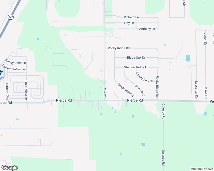 map of restaurants, bars, coffee shops, grocery stores, and more near 110 Cole Road in Red Oak
