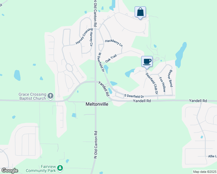 map of restaurants, bars, coffee shops, grocery stores, and more near 503 South Deerfield Drive in Canton
