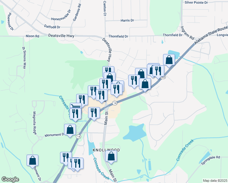 map of restaurants, bars, coffee shops, grocery stores, and more near 3751 Magnolia Drive in Millbrook