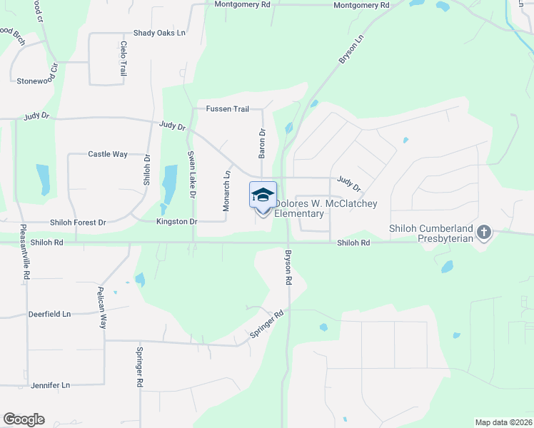 map of restaurants, bars, coffee shops, grocery stores, and more near 6631 Shiloh Road in Midlothian