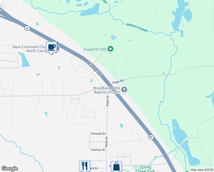 map of restaurants, bars, coffee shops, grocery stores, and more near 1399 Delia Dr in Longview