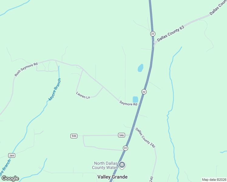 map of restaurants, bars, coffee shops, grocery stores, and more near 262 County Road 269 in Valley Grande