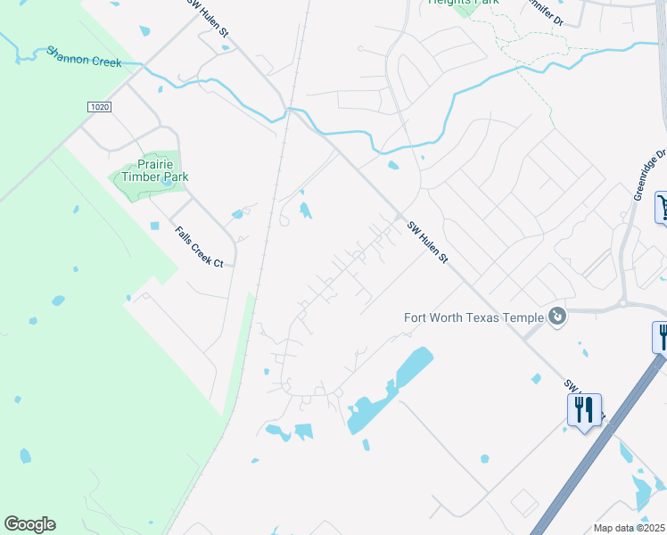 map of restaurants, bars, coffee shops, grocery stores, and more near 10033 Tantarra Drive in Burleson