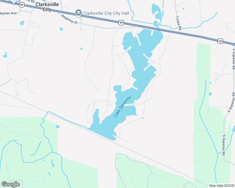 map of restaurants, bars, coffee shops, grocery stores, and more near 410 West Lake Devernia Road in Longview