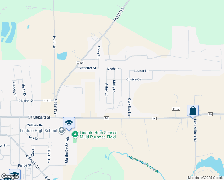 map of restaurants, bars, coffee shops, grocery stores, and more near 398 Molly Lane in Lindale