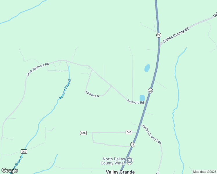 map of restaurants, bars, coffee shops, grocery stores, and more near 101-199 Rush Seymore Road in Valley Grande