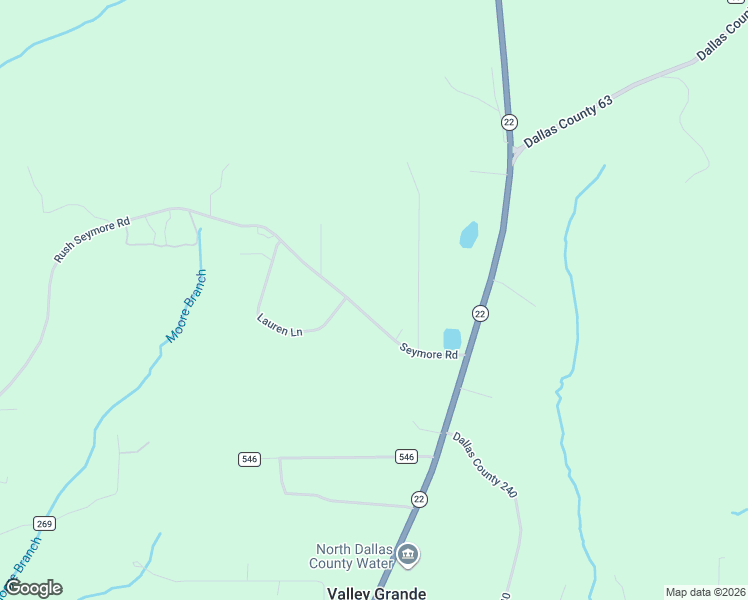 map of restaurants, bars, coffee shops, grocery stores, and more near 262 County Road 269 in Valley Grande