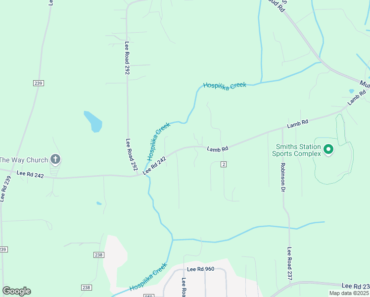 map of restaurants, bars, coffee shops, grocery stores, and more near 2351 County Road 242 in Smiths Station