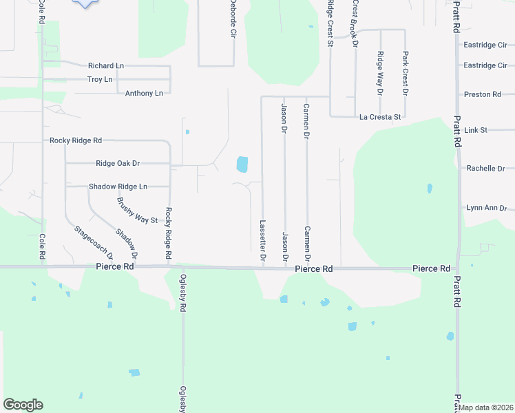 map of restaurants, bars, coffee shops, grocery stores, and more near 117 Lassetter Drive in Red Oak