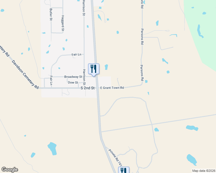map of restaurants, bars, coffee shops, grocery stores, and more near 213 East Grant Town Road in Mingus
