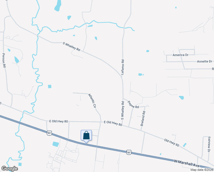 map of restaurants, bars, coffee shops, grocery stores, and more near 1900 Whatley Road in White Oak
