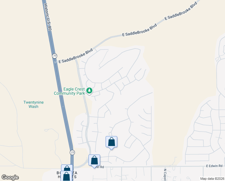 map of restaurants, bars, coffee shops, grocery stores, and more near 60579 Flank Strap Drive in Saddlebrooke