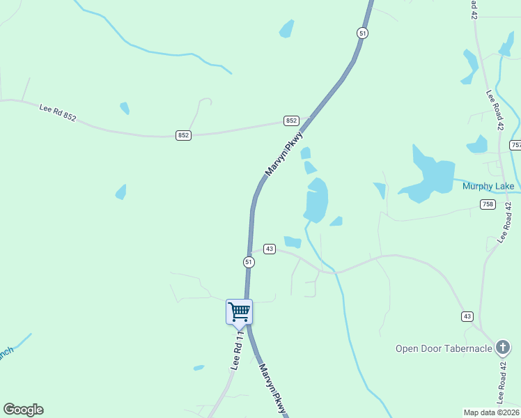 map of restaurants, bars, coffee shops, grocery stores, and more near 9572 Alabama 51 in Opelika