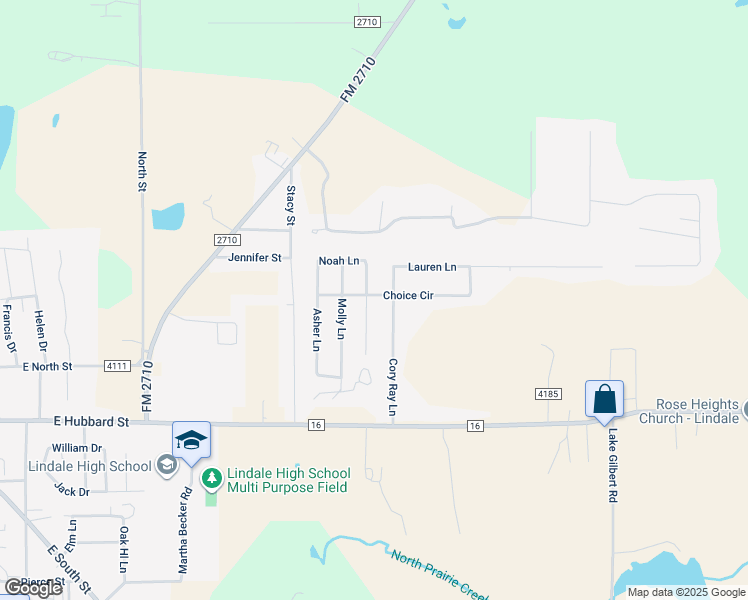 map of restaurants, bars, coffee shops, grocery stores, and more near 409 Noah Lane in Lindale