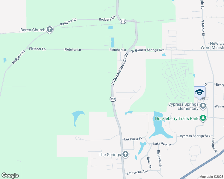 map of restaurants, bars, coffee shops, grocery stores, and more near Louisiana 818 in Ruston