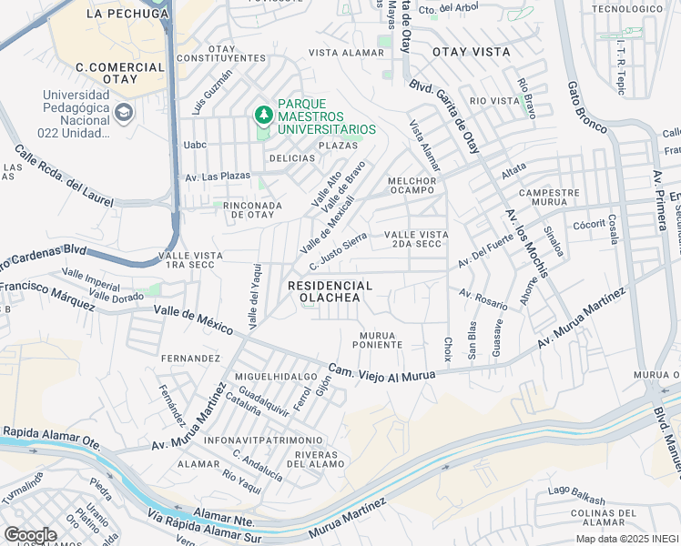 map of restaurants, bars, coffee shops, grocery stores, and more near Avenida Murua Martínez in Tijuana