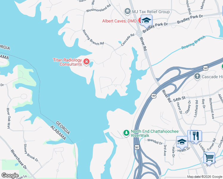 map of restaurants, bars, coffee shops, grocery stores, and more near 5 Oliver Court in Columbus