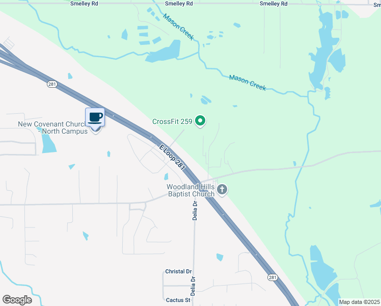 map of restaurants, bars, coffee shops, grocery stores, and more near 1919 Texas 281 Loop in Longview