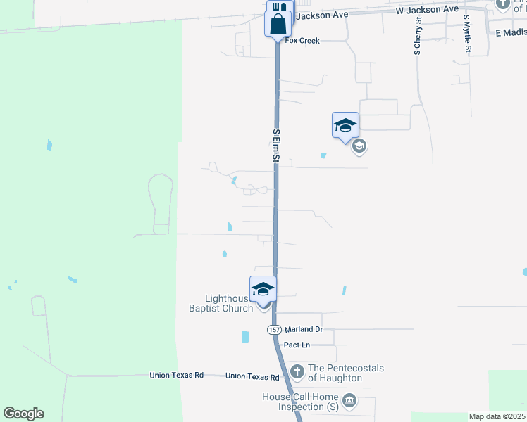 map of restaurants, bars, coffee shops, grocery stores, and more near 21 North Thurman Street in Haughton