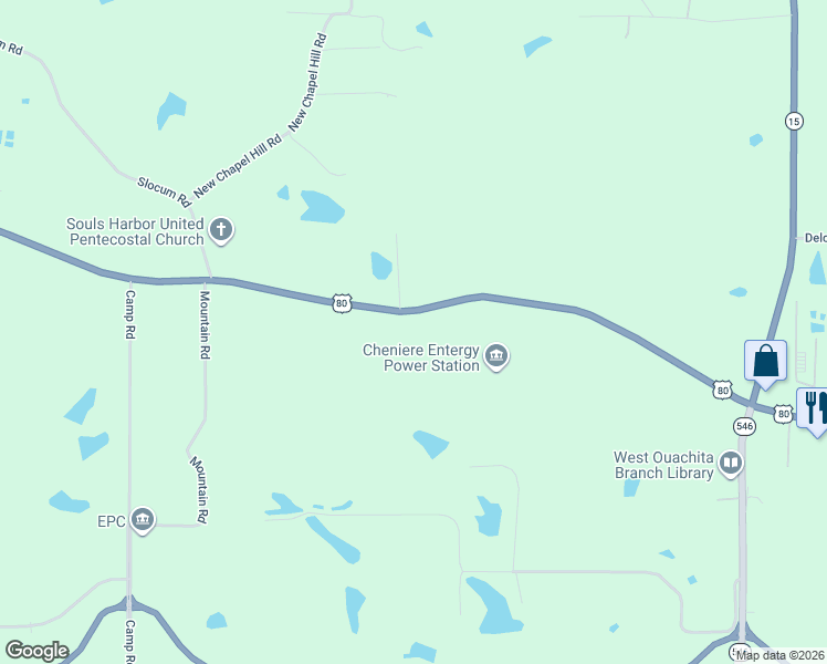 map of restaurants, bars, coffee shops, grocery stores, and more near 8625 Cypress Street in West Monroe