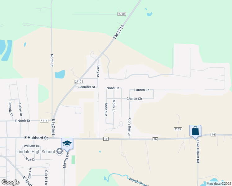 map of restaurants, bars, coffee shops, grocery stores, and more near 509 Molly Lane in Lindale