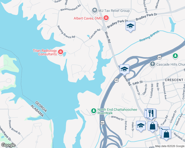 map of restaurants, bars, coffee shops, grocery stores, and more near 4 Dolphin Court in Columbus