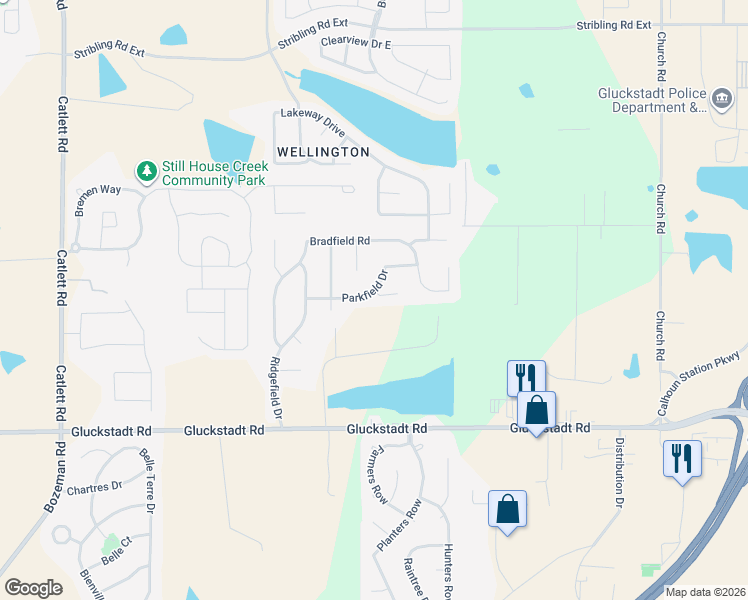 map of restaurants, bars, coffee shops, grocery stores, and more near 115 Parkfield Drive in Madison