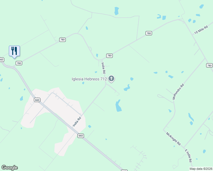 map of restaurants, bars, coffee shops, grocery stores, and more near 121 McKnight Road in Ferris