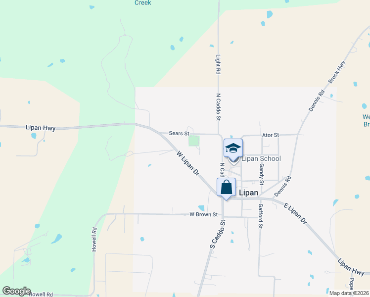 map of restaurants, bars, coffee shops, grocery stores, and more near 225 Farm to Market 4 in Lipan