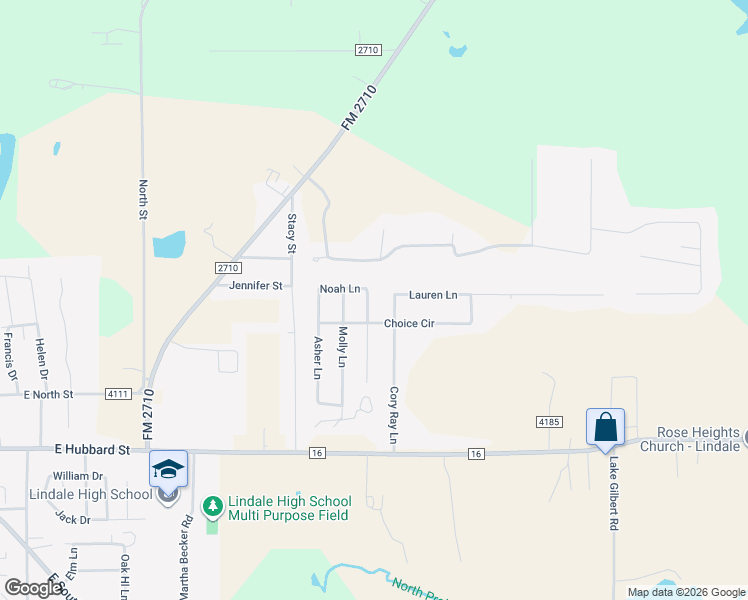 map of restaurants, bars, coffee shops, grocery stores, and more near 509 Noah Lane in Lindale