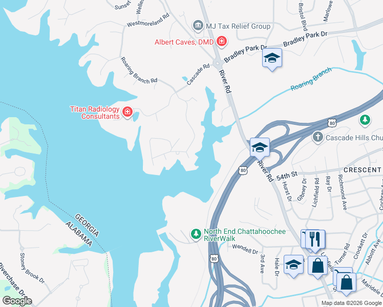 map of restaurants, bars, coffee shops, grocery stores, and more near 4 Dolphin Court in Columbus