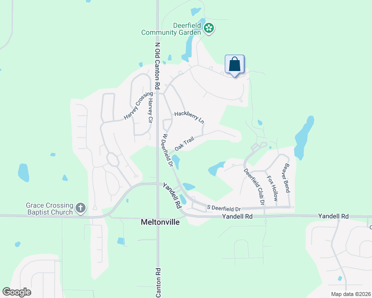 map of restaurants, bars, coffee shops, grocery stores, and more near 707 Oak Trail in Canton