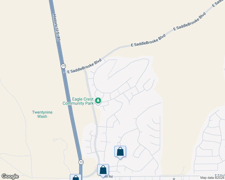 map of restaurants, bars, coffee shops, grocery stores, and more near 38949 Running Roses Lane in Tucson