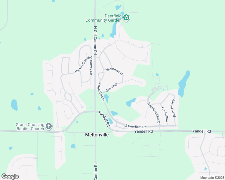 map of restaurants, bars, coffee shops, grocery stores, and more near 707 Oak Trail in Canton