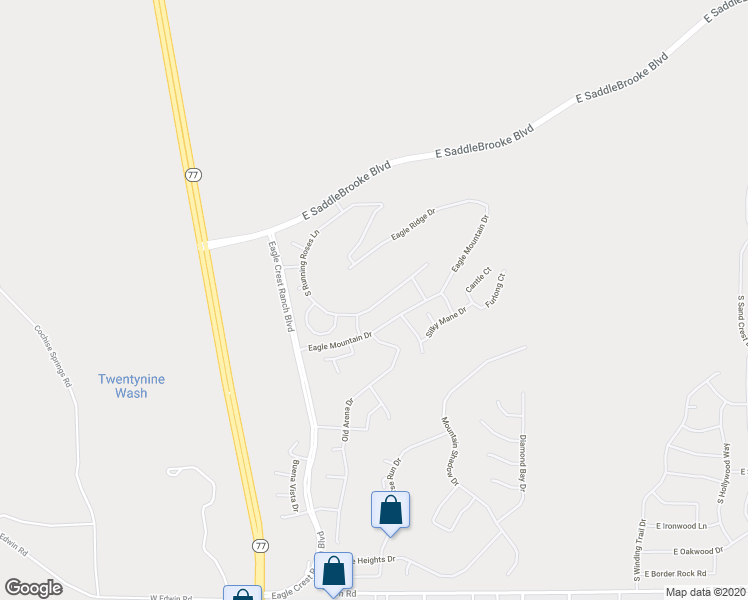 map of restaurants, bars, coffee shops, grocery stores, and more near 38971 South Running Roses Lane in Saddlebrooke