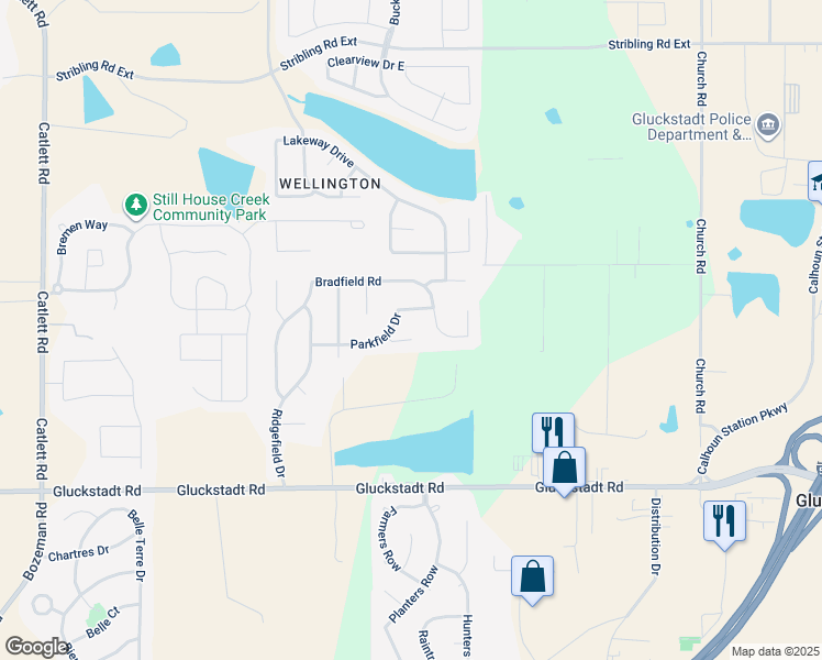 map of restaurants, bars, coffee shops, grocery stores, and more near 104 Parkfield Place in Madison