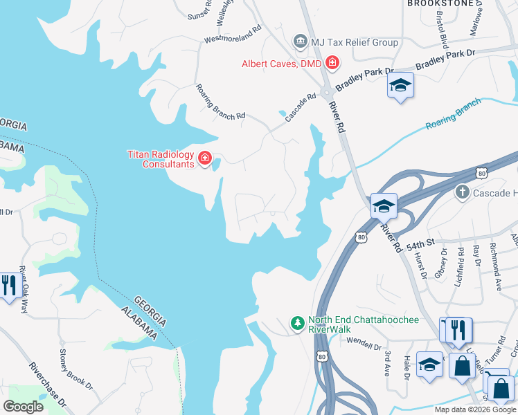 map of restaurants, bars, coffee shops, grocery stores, and more near 5 Oliver Court in Columbus