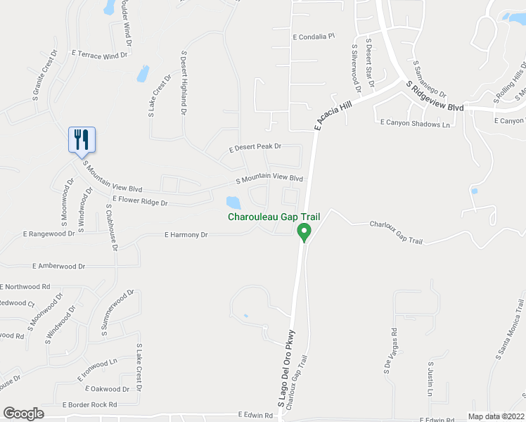 map of restaurants, bars, coffee shops, grocery stores, and more near 39012 South Serenity Lane in Tucson