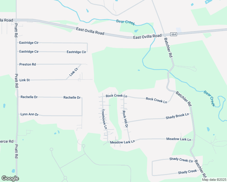 map of restaurants, bars, coffee shops, grocery stores, and more near 847 Rock Creek Lane in Red Oak