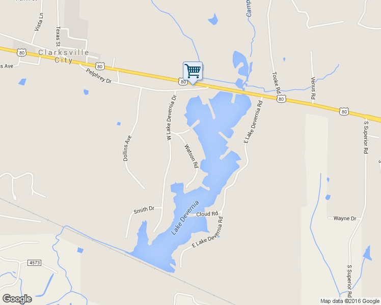 map of restaurants, bars, coffee shops, grocery stores, and more near 512 Watson Road in Longview