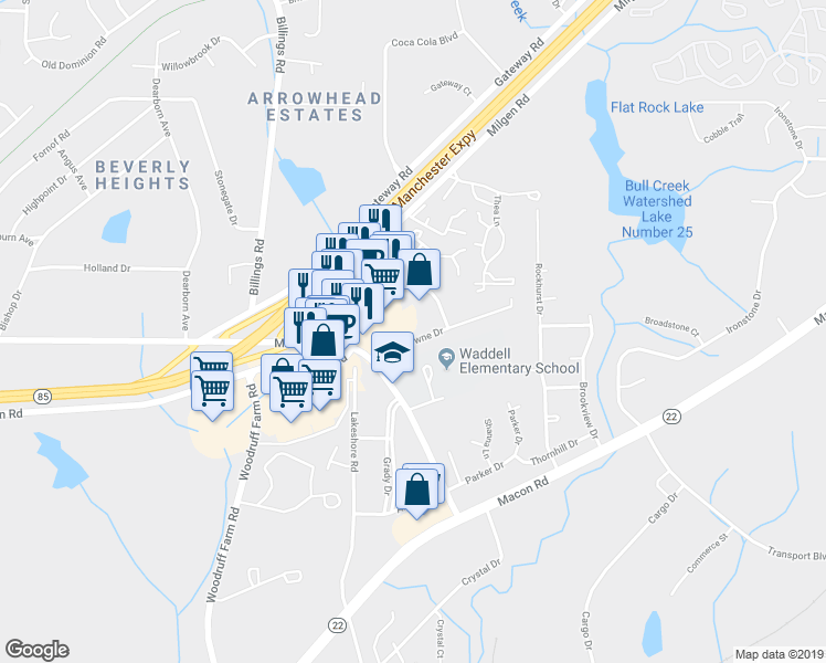 map of restaurants, bars, coffee shops, grocery stores, and more near 6231 Olde Towne Drive in Columbus
