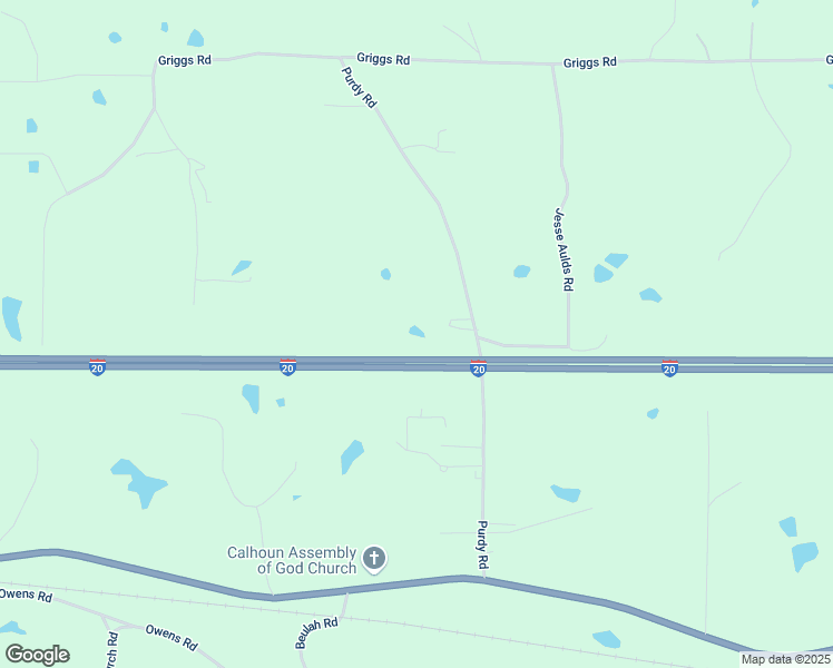 map of restaurants, bars, coffee shops, grocery stores, and more near 401 Purdy Road in Calhoun
