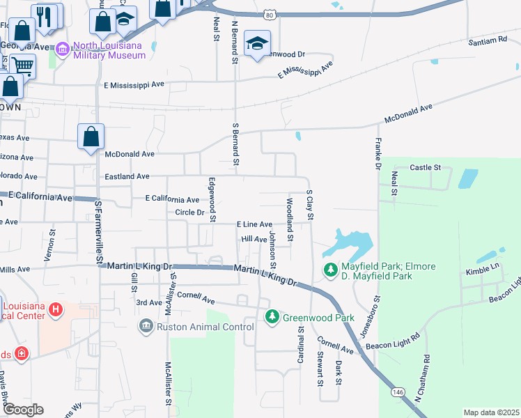 map of restaurants, bars, coffee shops, grocery stores, and more near 1300 Alpine Avenue in Ruston