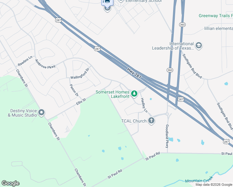 map of restaurants, bars, coffee shops, grocery stores, and more near 2800 Stoneleigh Drive in Venus