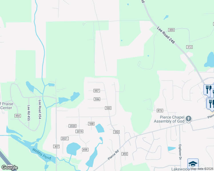 map of restaurants, bars, coffee shops, grocery stores, and more near 572 Lee Road 553 in Phenix City