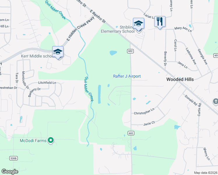 map of restaurants, bars, coffee shops, grocery stores, and more near 1300 County Road 602 in Burleson