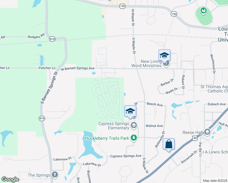 map of restaurants, bars, coffee shops, grocery stores, and more near 283-699 Simonton Rd in Ruston