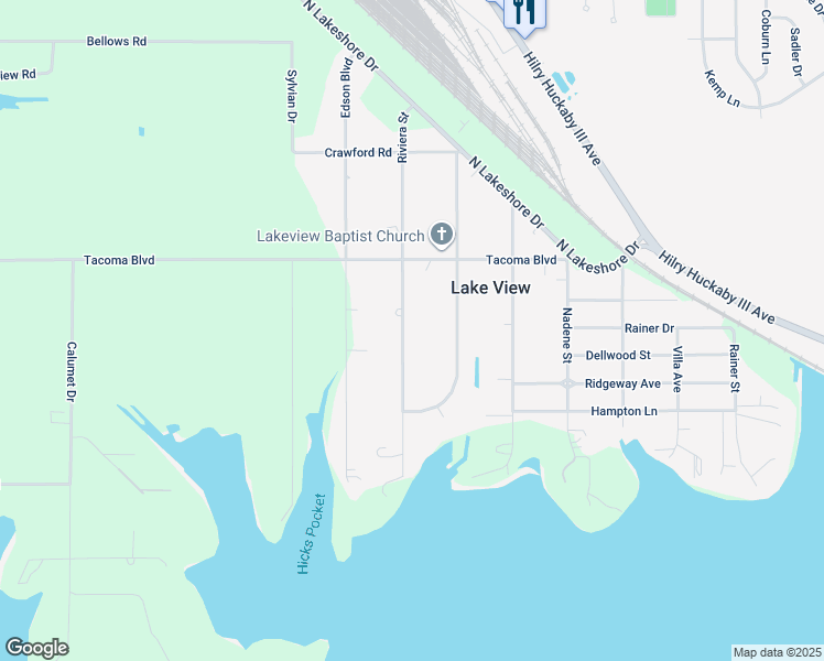 map of restaurants, bars, coffee shops, grocery stores, and more near 3233 Riviera Street in Shreveport